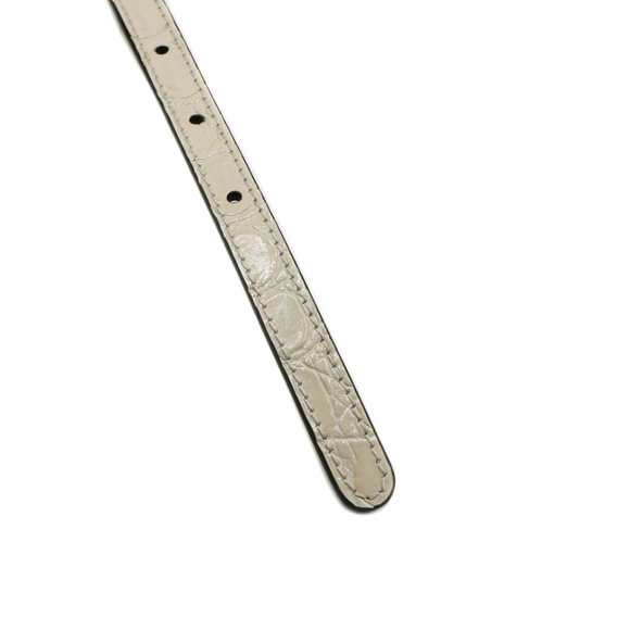 13066 - Gucci White Leather Thin Belt 703327